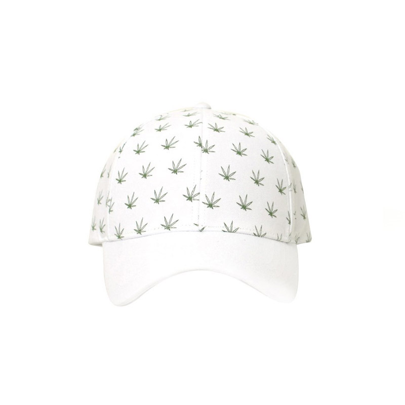 BCW017 weed Pattern Ball-cap white